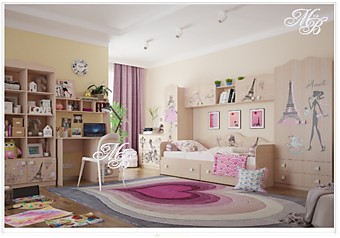 Полный комплект детской  мебели "Амели"